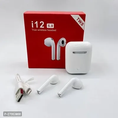 Stylish In-Ear White i12 True Wireless Bluetooth Headset