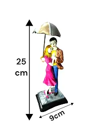 D K MART Creative Standing Couple with Umbrella Home Decor Item Showpiece For Gift Purpose Wedding | Marriage Anniversary | Gift For Husband, Wife | Gift For Boyfriend, G/f  | Valentines Day Gift Item-thumb1