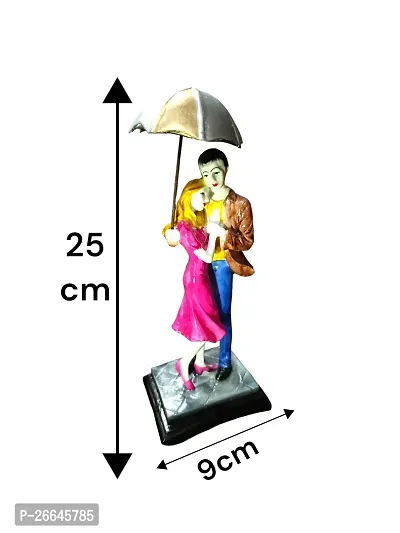 D K MART Creative Standing Couple with Umbrella Home Decor Item Showpiece For Gift Purpose Wedding | Marriage Anniversary | Gift For Husband, Wife | Gift For Boyfriend, G/f  | Valentines Day Gift Item-thumb2