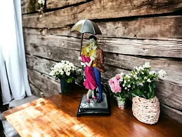 D K MART Creative Standing Couple with Umbrella Home Decor Item Showpiece For Gift Purpose Wedding | Marriage Anniversary | Gift For Husband, Wife | Gift For Boyfriend, G/f  | Valentines Day Gift Item-thumb3
