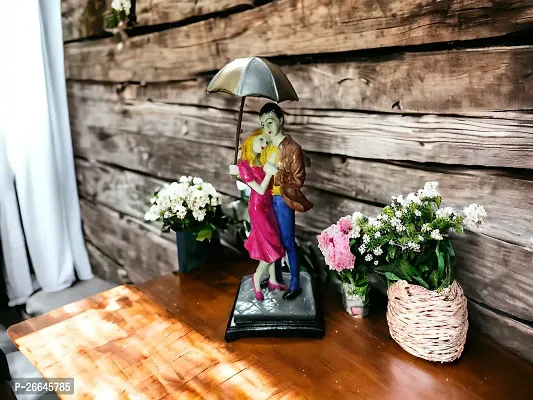 D K MART Creative Standing Couple with Umbrella Home Decor Item Showpiece For Gift Purpose Wedding | Marriage Anniversary | Gift For Husband, Wife | Gift For Boyfriend, G/f  | Valentines Day Gift Item-thumb4