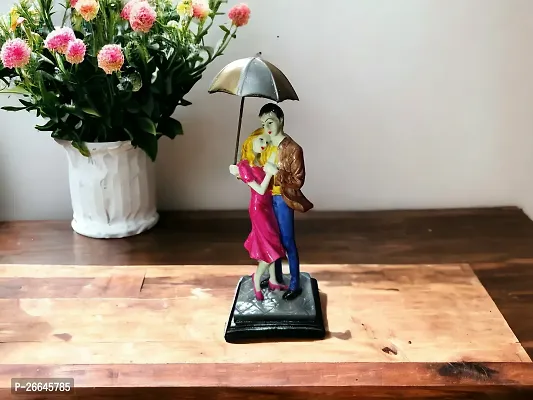 D K MART Creative Standing Couple with Umbrella Home Decor Item Showpiece For Gift Purpose Wedding | Marriage Anniversary | Gift For Husband, Wife | Gift For Boyfriend, G/f  | Valentines Day Gift Item-thumb5
