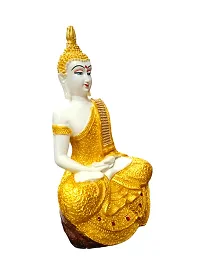 Gautama Buddha Meditation Idol for living room - showpiece resin  marble dust yellow-thumb4