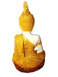 Gautama Buddha Meditation Idol for living room - showpiece resin  marble dust yellow-thumb1