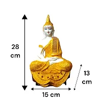 Gautama Buddha Meditation Idol for living room - showpiece resin  marble dust yellow-thumb2