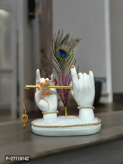 D K MART Creative Krishna Hand with flue Idol for Pooja Room | Home | Living Room | Office | God Krishna Statue | Krishna Murti | God Statue | House Warming Gift Showpiece Polyresin-thumb0
