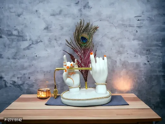 D K MART Creative Krishna Hand with flue Idol for Pooja Room | Home | Living Room | Office | God Krishna Statue | Krishna Murti | God Statue | House Warming Gift Showpiece Polyresin-thumb3