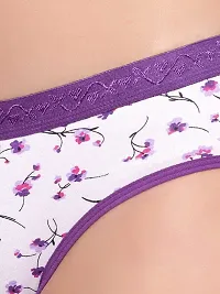 BRUCHI CLUB Low Waist Bikini Multicolored Floral Printed Purple Color Panty for Adults Women's-thumb2