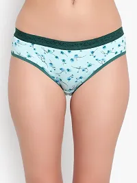 BRUCHI CLUB Low Waist Bikini Multicolored Floral Printed Green Color Panty for Adults Women's-thumb2