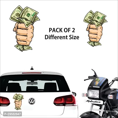 Car Sticker HAND HOLDING MONEY STICKER for Car  Bike