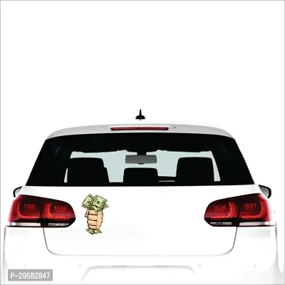 Car Sticker HAND HOLDING MONEY STICKER for Car  Bike-thumb2