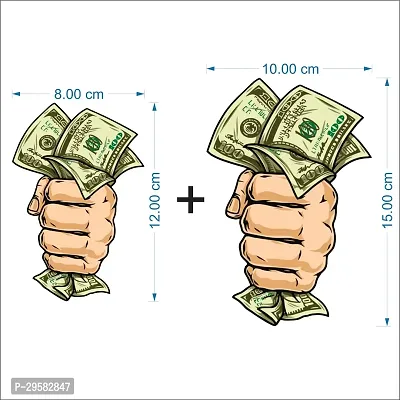 Car Sticker HAND HOLDING MONEY STICKER for Car  Bike-thumb3