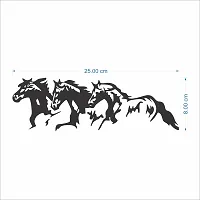 Car Sticker Running Horses White Colour For Car Used Size 25cm x 8cm-thumb1