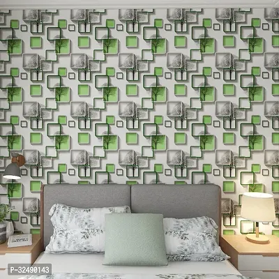 1000 CM X 45 CM  - CUBES ON TREE  [9459]- Self Adhesive Wall Paper for Living Room Bed Room Kitchen Hall Peel and Stick Vinyl Wall Paper - 45 SQFT-thumb2