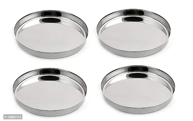 Stainless Steel Dinner Plate Dinner Thali 10 Inch Set of 4-thumb0