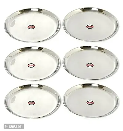 Plate Spl Dinner Plate Size 10 23.6cms Pack of 6 Stainless Steel-thumb0