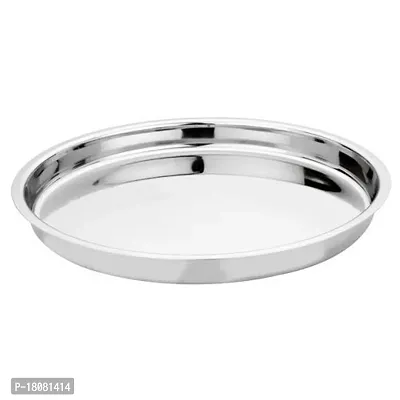 Stainless Steel Round Gujarati thali or Khumcha thali Dia  30 cm 1PCS.-thumb0