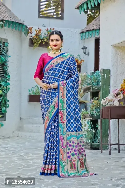 Classic Cotton Silk Printed Saree with Blouse piece