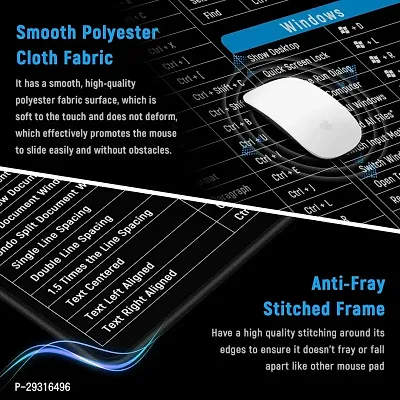 Anti-Slip Keyboard Pad with Office Excel Software Shortcuts Key Patterns, Clear Extended Large Cheat Sheet Mouse Pad, Large Rubber Base Mice Smooth Cloth Desk Mat, Large Gaming Mouse Pad(80x30cm)-thumb2