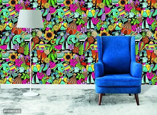 PRINT PANDA Fabulous Wallpaper for Home Decor, Living Room, Bed Room, Kids Room Waterproof Multicolor (RPS1066) 16 X 50 INCH