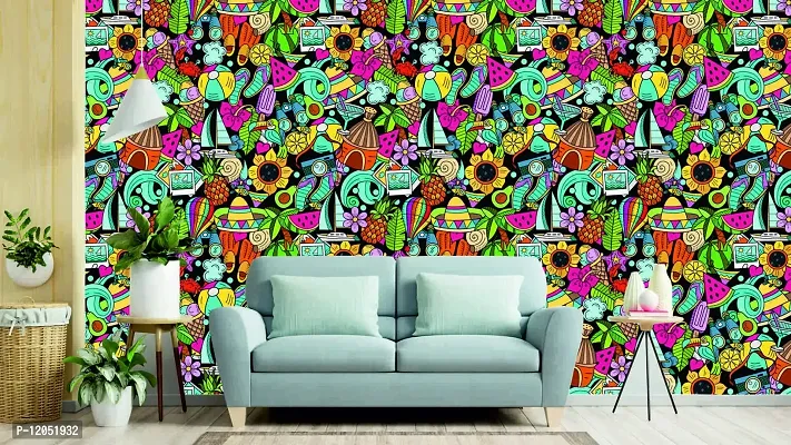 PRINT PANDA Fabulous Wallpaper for Home Decor, Living Room, Bed Room, Kids Room Waterproof Multicolor (RPS1066) 16 X 50 INCH-thumb2