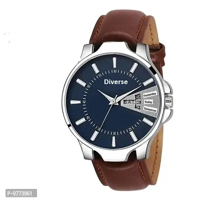 Stylish Brown Synthetic Leather Analog Watches For Men-thumb0