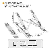 Zahab 6 Angles Adjustable Aluminum Ergonomic Foldable Portable Tabletop Laptop/Desktop Riser Stand Holder Compatible for MacBook, HP, Dell, Lenovo  All Other Notebook (Silver)-thumb1