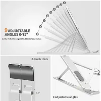 Zahab 6 Angles Adjustable Aluminum Ergonomic Foldable Portable Tabletop Laptop/Desktop Riser Stand Holder Compatible for MacBook, HP, Dell, Lenovo  All Other Notebook (Silver)-thumb4