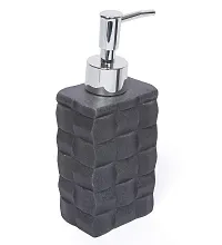Zahab Ceramic Black Stone Bathroom Accessories Set of 4pcs- Lotion Dispenser, Toothbrush Holder, Soap Dish, Tumbler Holder-thumb1
