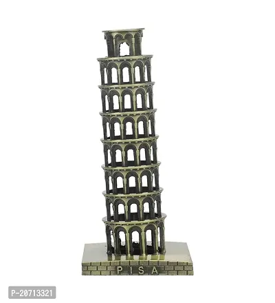 zahab Leaning Tower of Pisa Souvenir, Famous Landmark Metal Monument Showpiece Table Crafts, Home Decor, Car Decor, Office, Gifts Decorative Showpiece 20 cm-thumb2