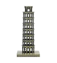 zahab Leaning Tower of Pisa Souvenir, Famous Landmark Metal Monument Showpiece Table Crafts, Home Decor, Car Decor, Office, Gifts Decorative Showpiece 20 cm-thumb2