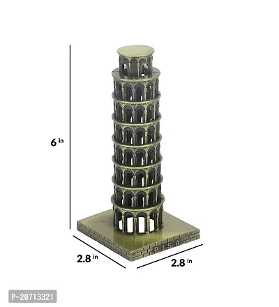 zahab Leaning Tower of Pisa Souvenir, Famous Landmark Metal Monument Showpiece Table Crafts, Home Decor, Car Decor, Office, Gifts Decorative Showpiece 20 cm-thumb4