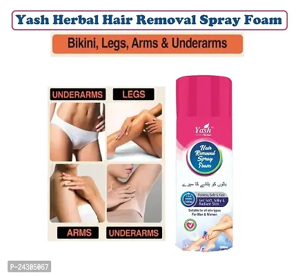 Yash Herbal HAIR REMOVAL SPRAY FOAM for Men  Women, (Painless, Safe  Fast) Get Soft, Silky  Radiant Skin (Pack of 1 200ml each)-thumb0