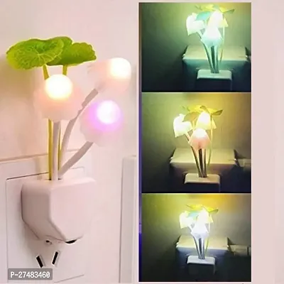 LED Night Light Mushroom Wall Socket Sensor Lights Lamp for Bedroom Home Decoration Hot Light-Sensor Controlled || Romantic Colorful Home Decor || Baby Room || Bedroom || Nursery-thumb0