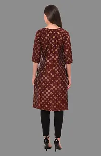 Kritya Women's Sequence Work Straight Kurti-Brown-thumb1