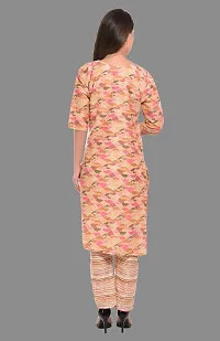 Kritya Women's Rayon Printed Straight Kurta with Pant-Pink-thumb1