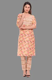 Kritya Women's Rayon Printed Straight Kurta with Pant-Pink-thumb3