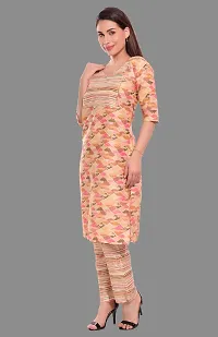 Kritya Women's Rayon Printed Straight Kurta with Pant-Pink-thumb2