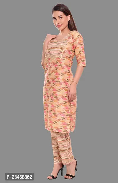 Kritya Women's Rayon Printed Straight Kurta with Pant-Pink-thumb3