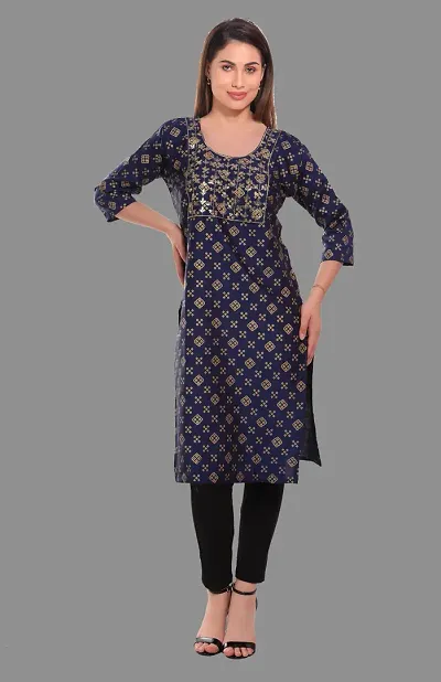 Stylish Sequence Work Straight Kurti