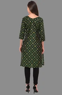 Kritya Women's Sequence Work Straight Kurti-Green-thumb1