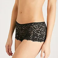 Niche Labels Presents 3 Pack Sensual Luxury Lace Panties Black-thumb3