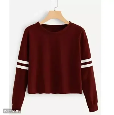 Stylish Maroon Cotton Solid Top For Women-thumb0