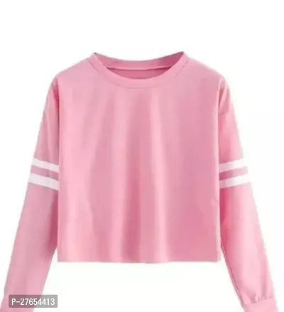 Stylish Pink Cotton Solid Top For Women-thumb0