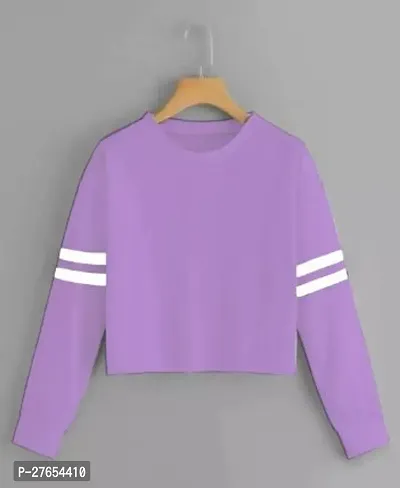 Stylish Purple Cotton Solid Top For Women