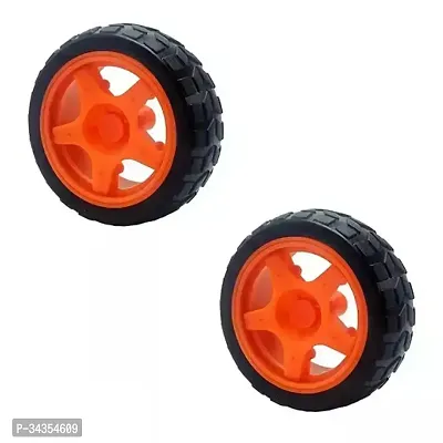 Robotic Rubber Tyre Wheel For Bo Motors (Combo Of 2)-thumb0