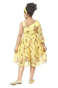 ULTRA TREND Girl's Yellow Cotton One-Shoulder Midi/Knee Length Sleeveless Frock for Party(Festive) Ethinic Wear 5-6 Years-thumb2