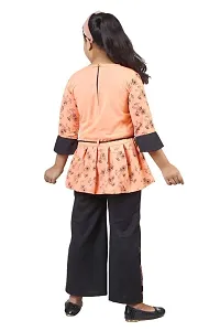 ULTRA TREND Girl's Poly Cotton Full Length 3/4 Sleeve Palazzo Set Dress-thumb2