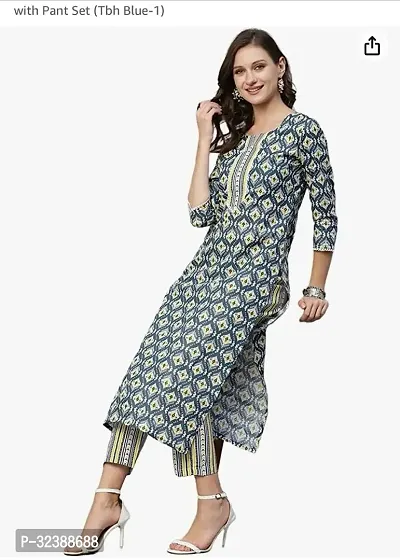 Elegant Cotton Printed Kurta with Pant Set For Women