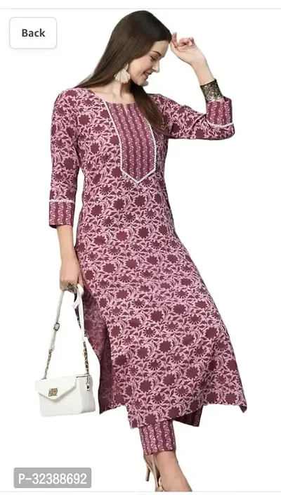 Elegant Cotton Printed Kurta with Pant Set For Women